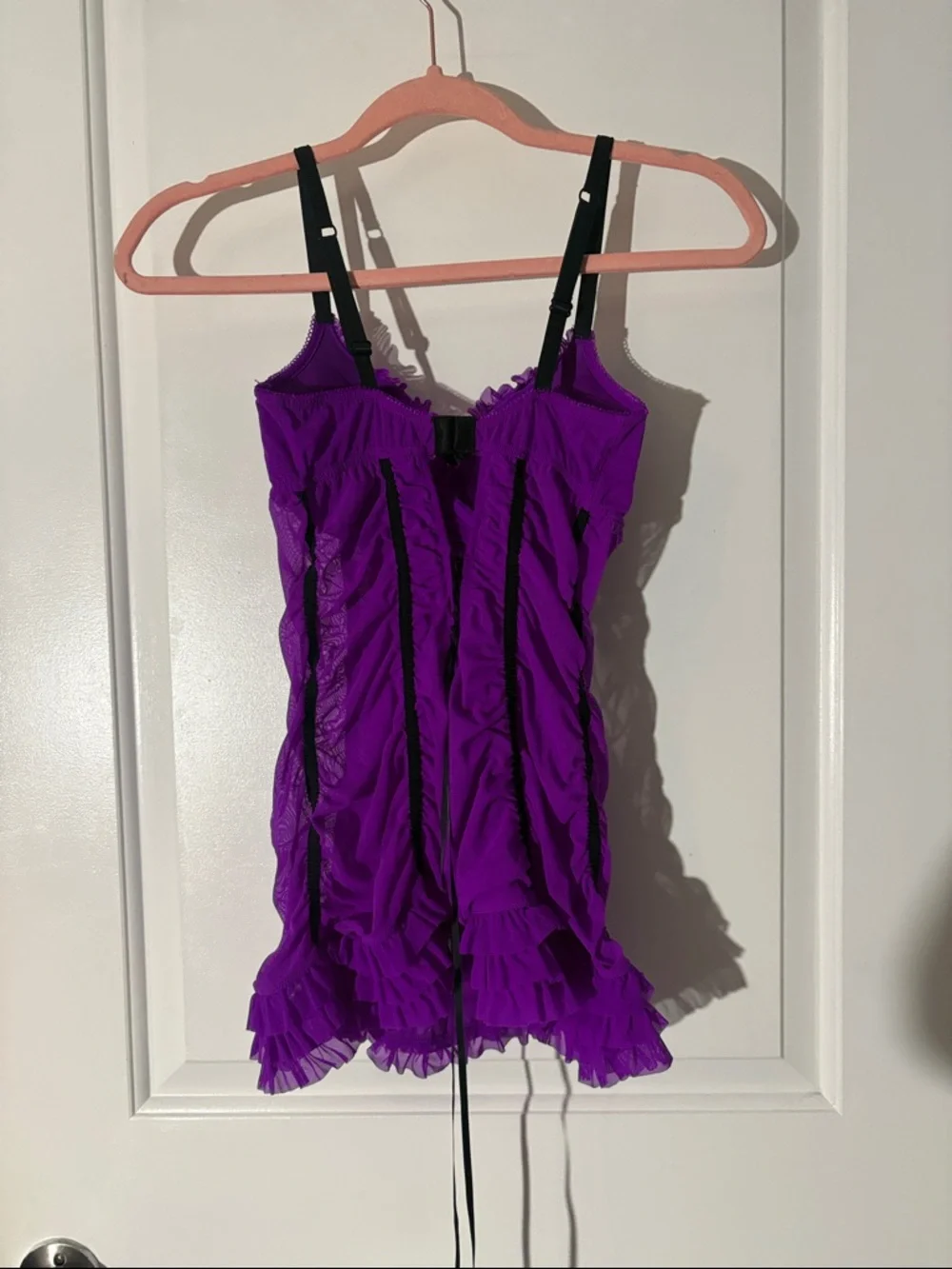 La SENZA Purple Chemise with Black Trim - Picture 2 of 3